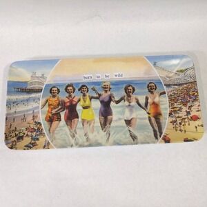 Anne Taintor Born to be Wild Melamine Serving Tray Vintage Beach Scene Platter